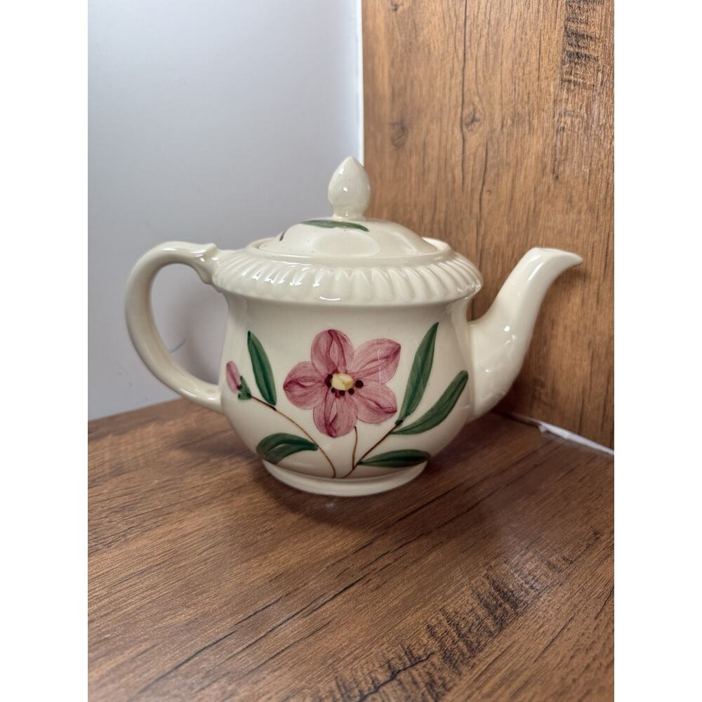 Vintage Shawnee Pottery Ceramic Pink Floral Teapot USA